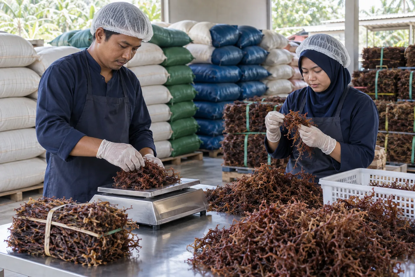 Proses kualitas rumput laut Algavera